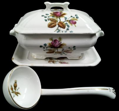 Alfred Meakin - Fishhook - Moss Rose - Sauce Tureen Ladle