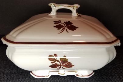 Alfred Meakin - Fishhook - TL - Square Covered Vegetable Tureen - 6 inch