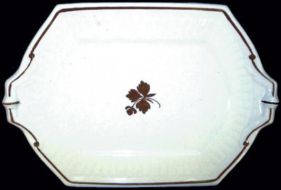 Burgess - Square Ridged - Beaded Handle - TL - Cake Plate