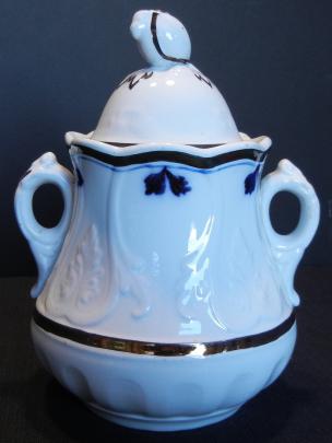 Clementson - New York Shape - LB - Sugar Bowl (cobalt plumes)