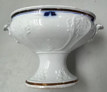 Clementson - New York Shape - LB - Compote with blue plumes