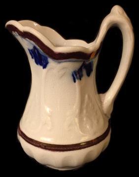 Clementson - New York Shape - LB - Creamer - 5.75 in with Cobalt Plumes