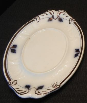 Clementson - New York Shape - LB - Sauce Undertray - Blue line and cobalt plumes