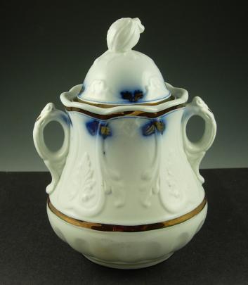 Clementson - New York Shape - LB - Sugar Bowl (cobalt plumes)