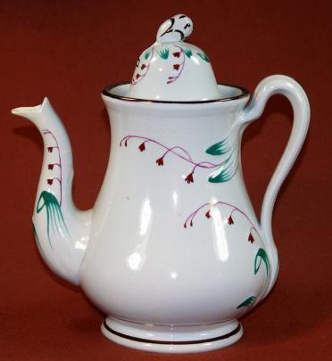 Cochran - Hyacinth - LB - Coffeepot/Teapot - WIth Teal and Pink Polychrome Lustre