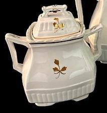 Corn - Square Ridged - Square Pear - TL - Sugar Bowl - Gold Lustre (2)