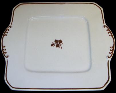 J & E Mayer - Simple Square - Pagoda - TL - Cake Plate - 1880s