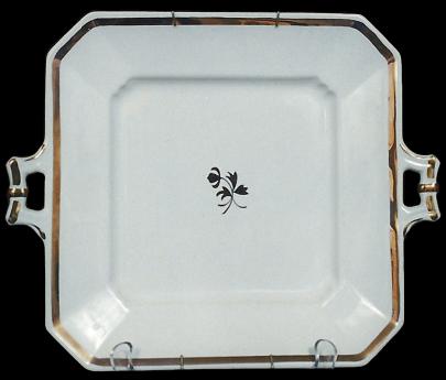 Red Cliff - Square Ridged Ribbed - TL - Cake Plate