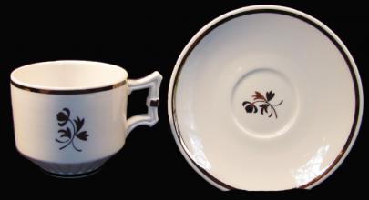 Red Cliff - Square Ridged Ribbed - TL - Cup and Saucer