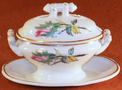Unknown - Cable Shape - MR - Child's Mini Sauce Tureen or Mustard Pot