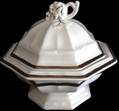 Unknown - Grape Octagon - LB - Vegetable Tureen