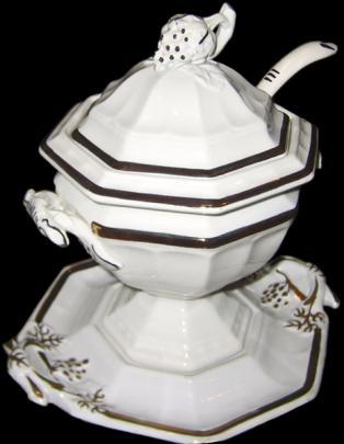 Unknown - Grape Octagon - LB - Sauce Tureen Ladle