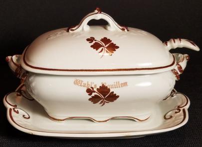 Wilkinson - Maidenhair Fern - TL - Sauce Tureen - 4 Pieces with Mabl's Bouillon
